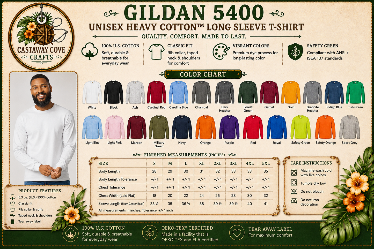 🖨️ Custom DTF Printed Long Sleeve T-Shirts| Full Color Business & Logo Apparel