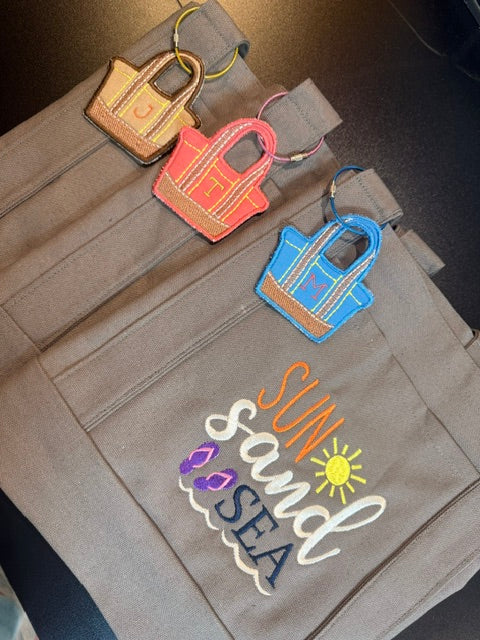 Personalized Embroidered Bag Tag | Custom Initial Keychain