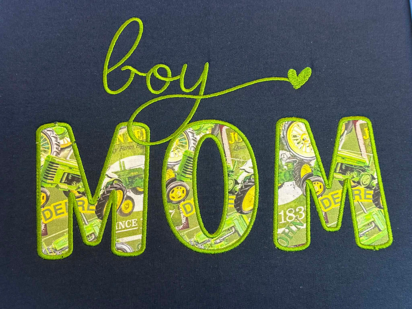 💚 Boy Mom & Boy Dad Applique & Embroidered Shirts 💚 🚜✨