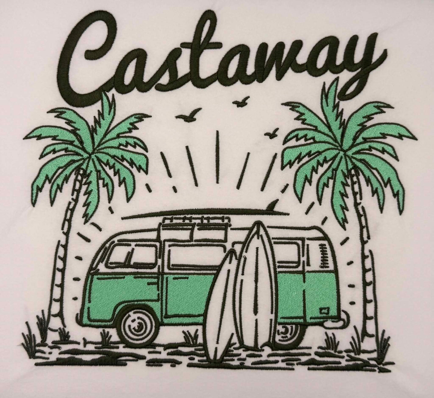 Castaway Beach Van Embroidered Shirt