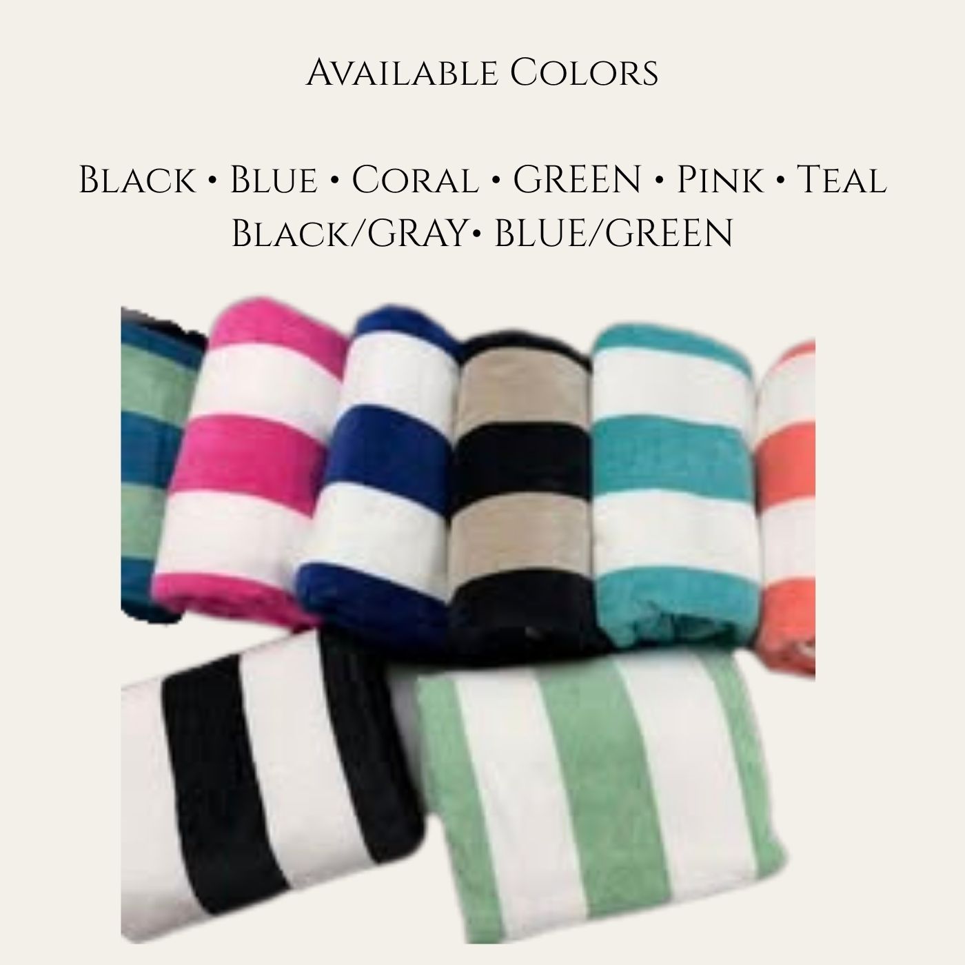 Personalized Cabana Stripe Beach Towels