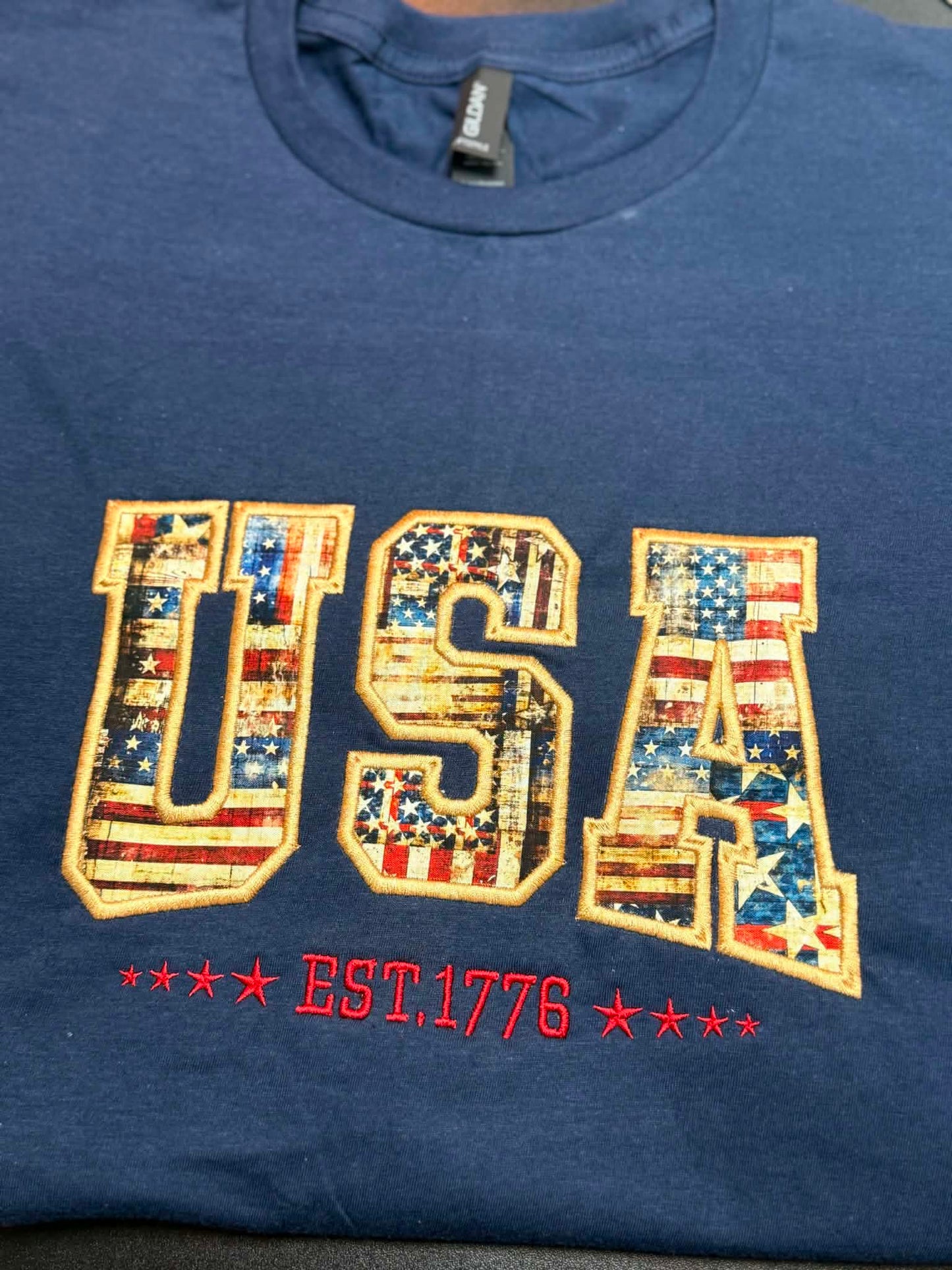 ❤️🤍💙 USA Est. 1776 Appliqué Tee