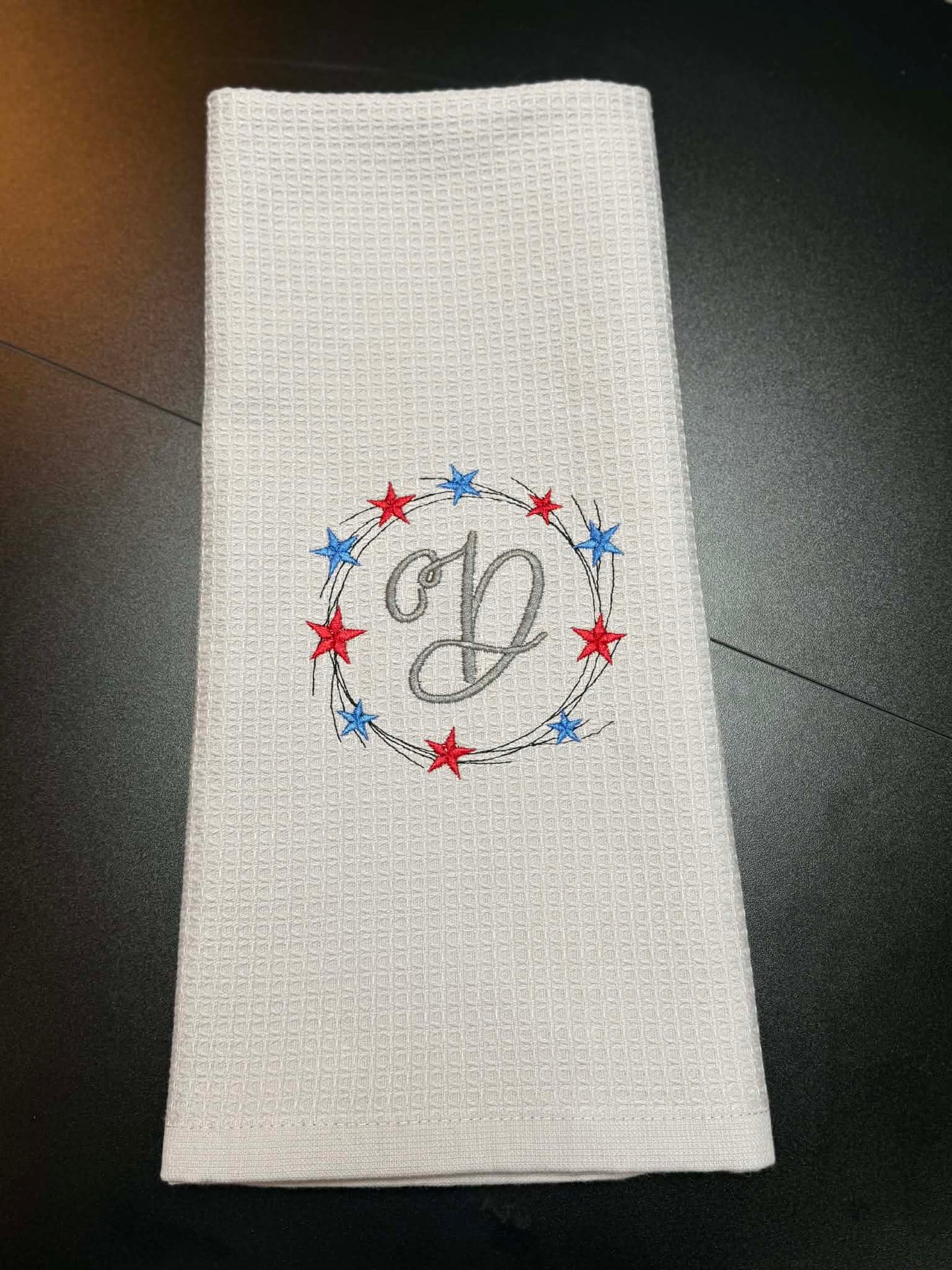 Patriotic Monogram Kitchen Towel ✨❤️🤍💙