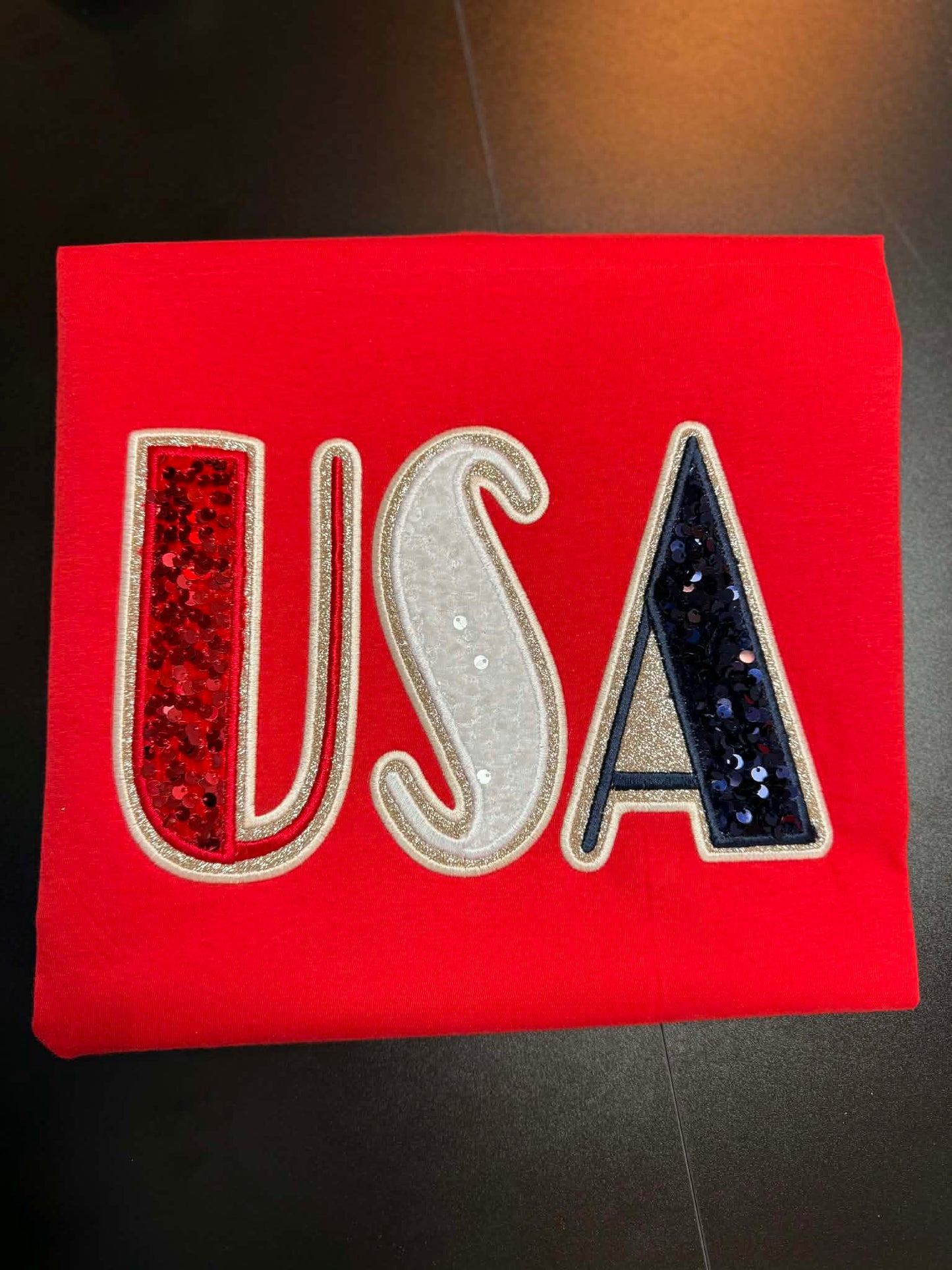 ✨ USA Sequin Appliqué Shirt ✨