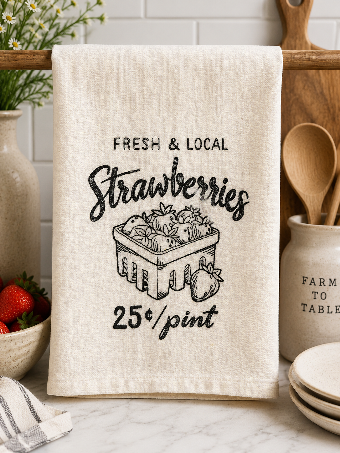 Farmhouse Market Flour Sack Kitchen Towel 🍓🌻🍯