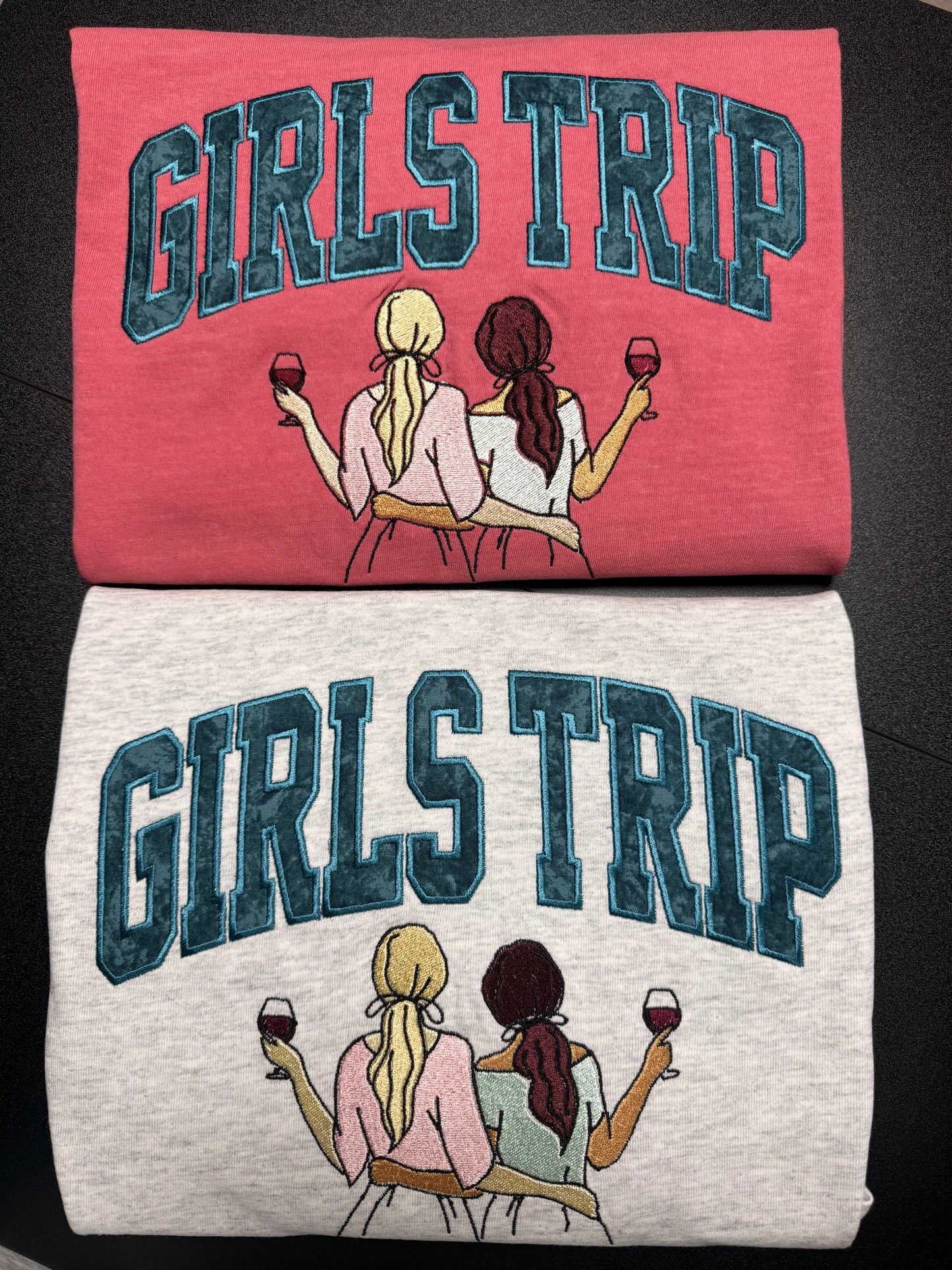💗 Girls Trip Embroidered Appliqué Shirt 💗