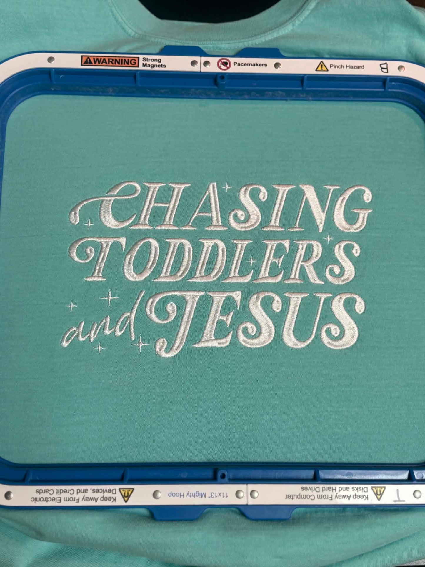 Chasing Toddlers and Jesus Embroidered Shirt ✨💙
