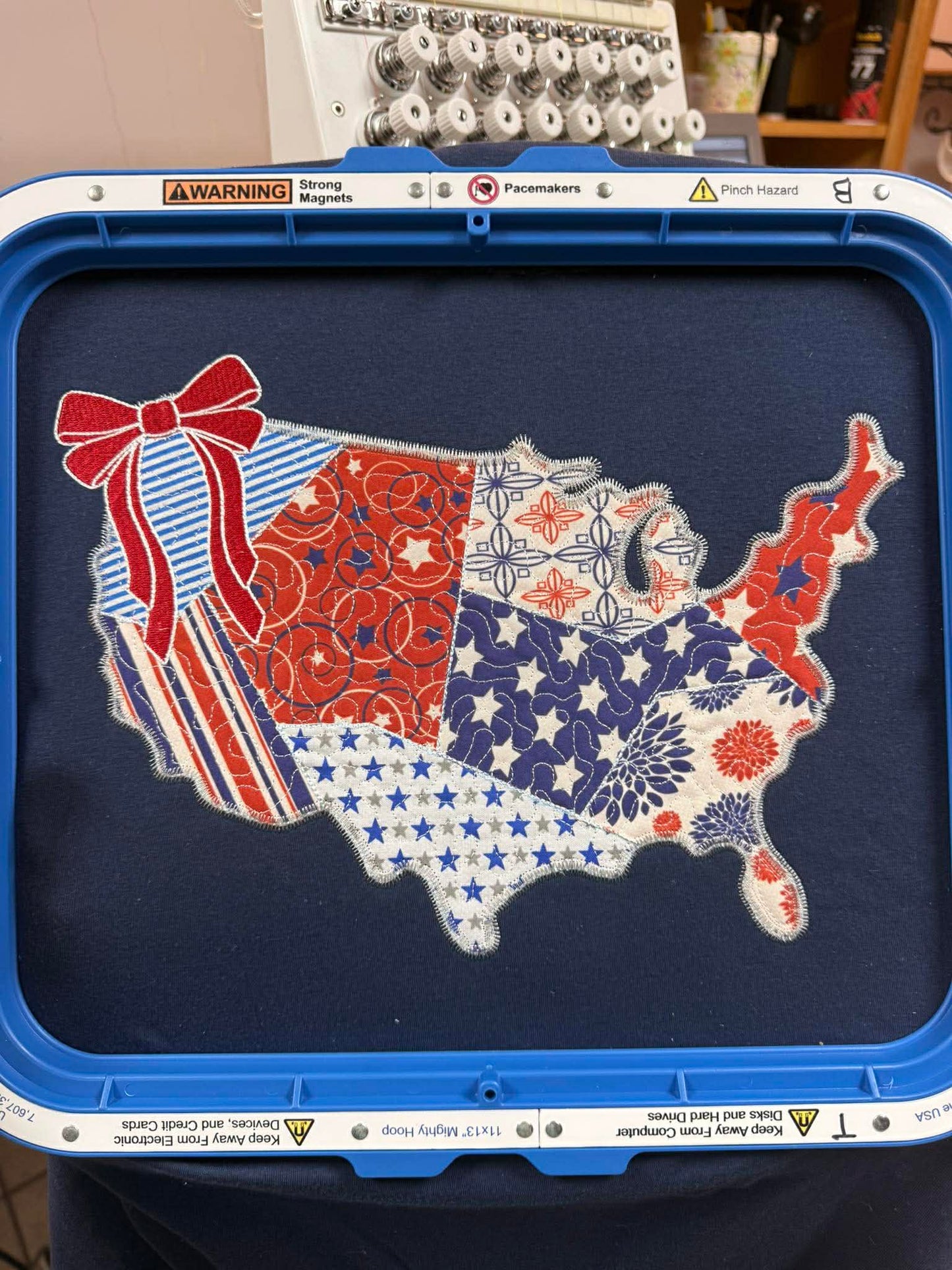 Patriotic Patchwork USA Appliqué T-Shirt