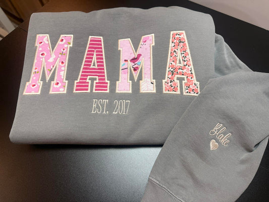 💗 Custom Memory Appliqué Mama Sweatshirt 💗
