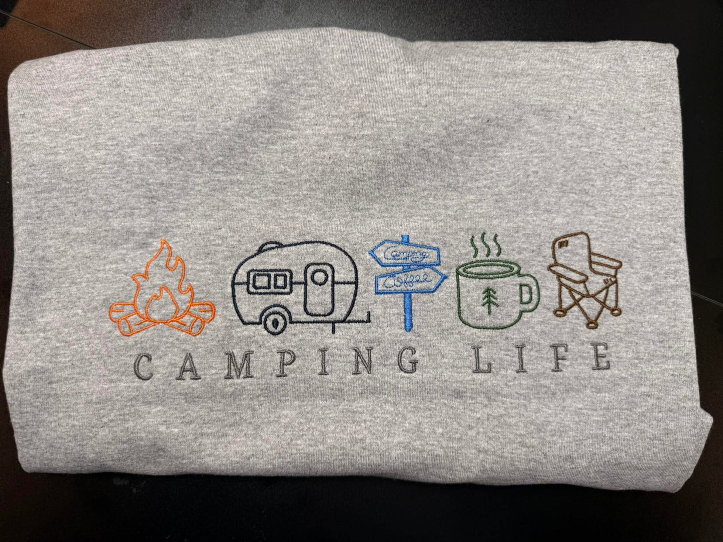 “Camping Life” Embroidered T-Shirt 🏕️