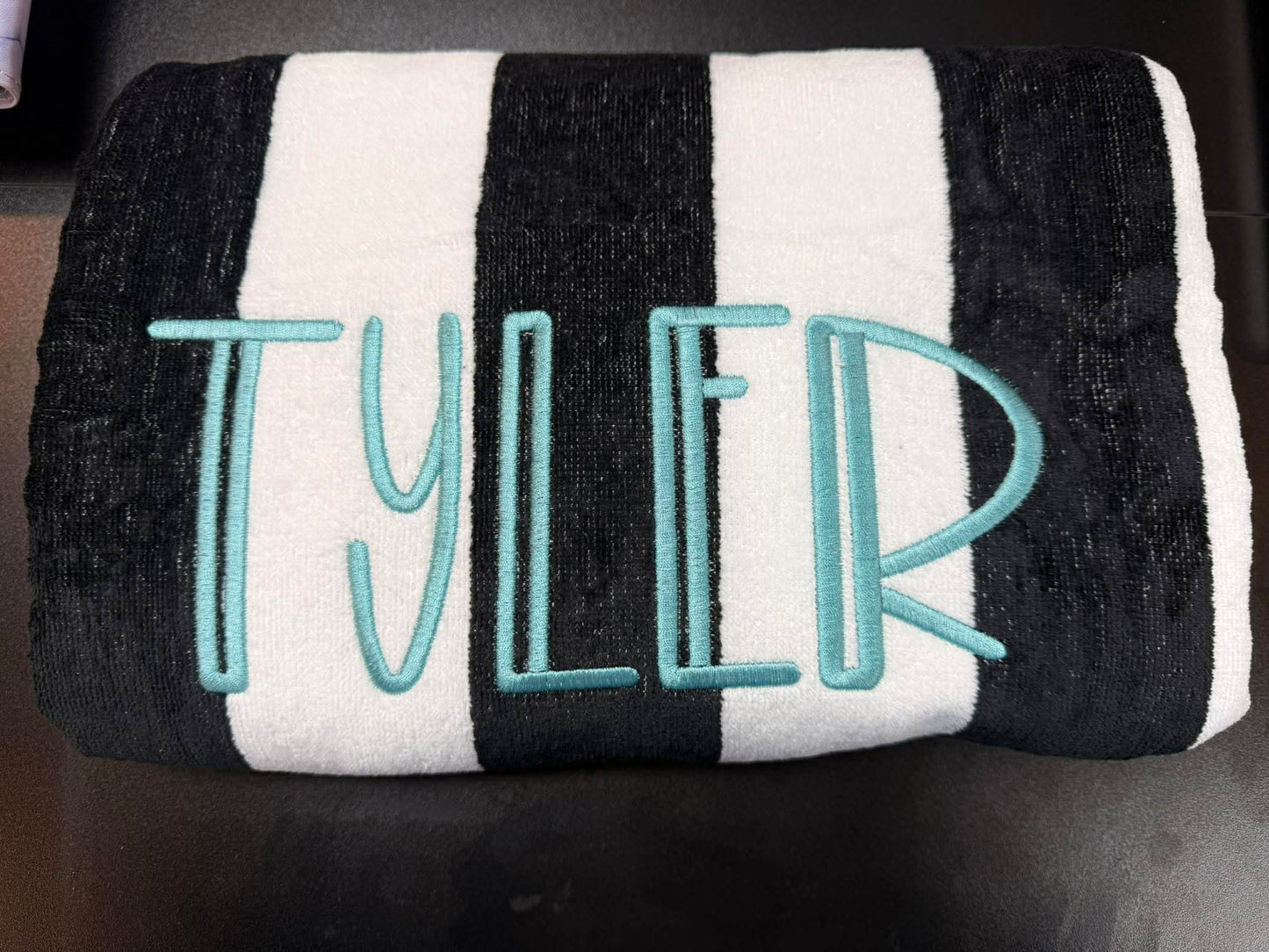 Personalized Cabana Stripe Beach Towels