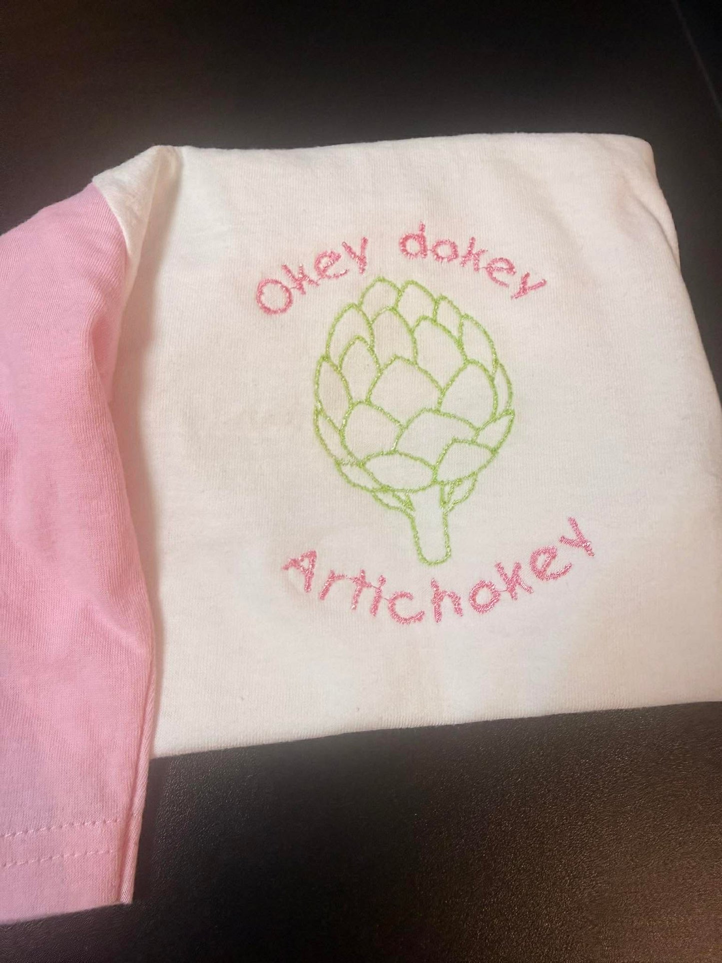 🌸 Okey Dokey Artichokey Embroidered Kids Tee 🌸