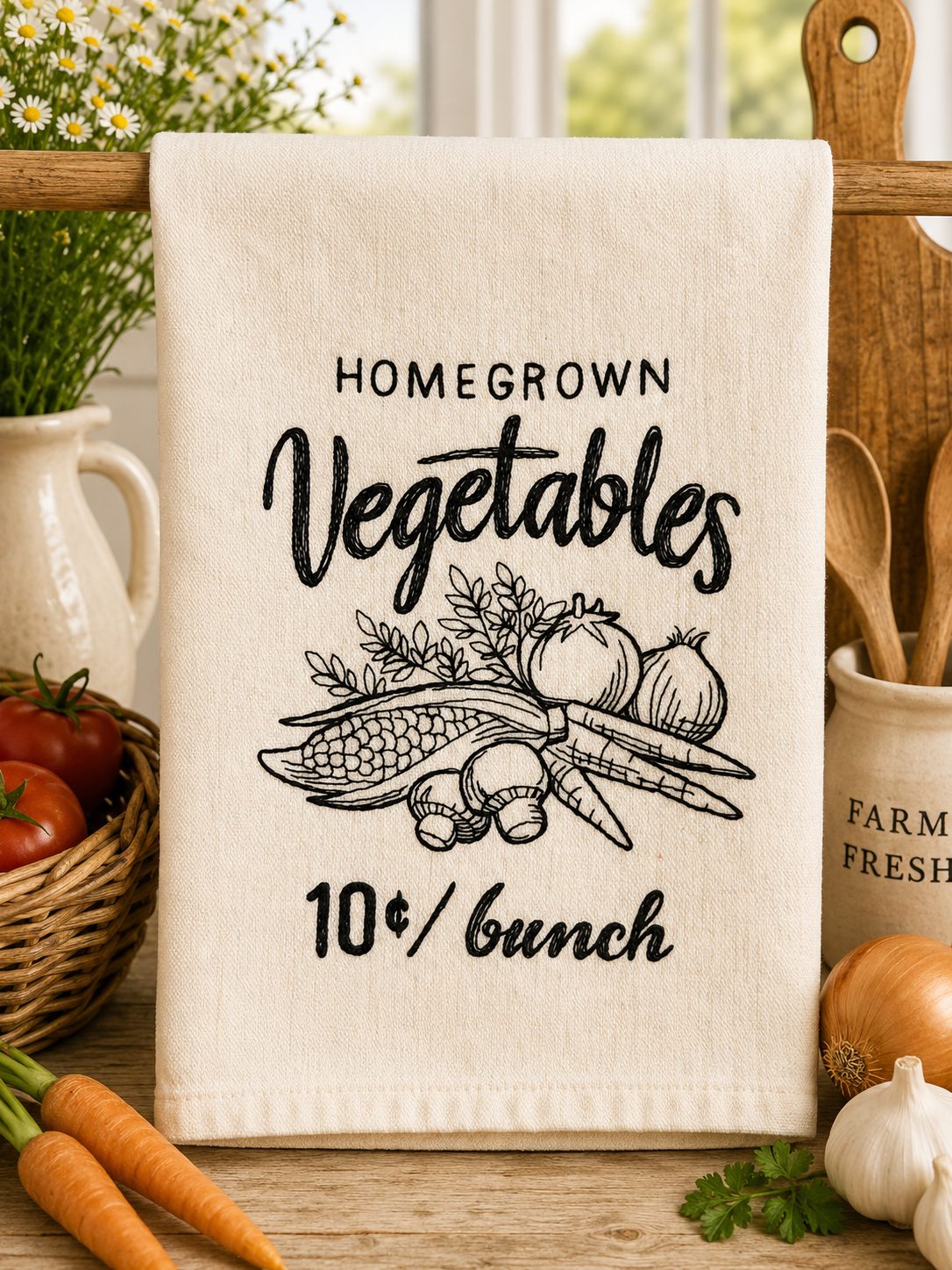 Farmhouse Market Flour Sack Kitchen Towel 🍓🌻🍯