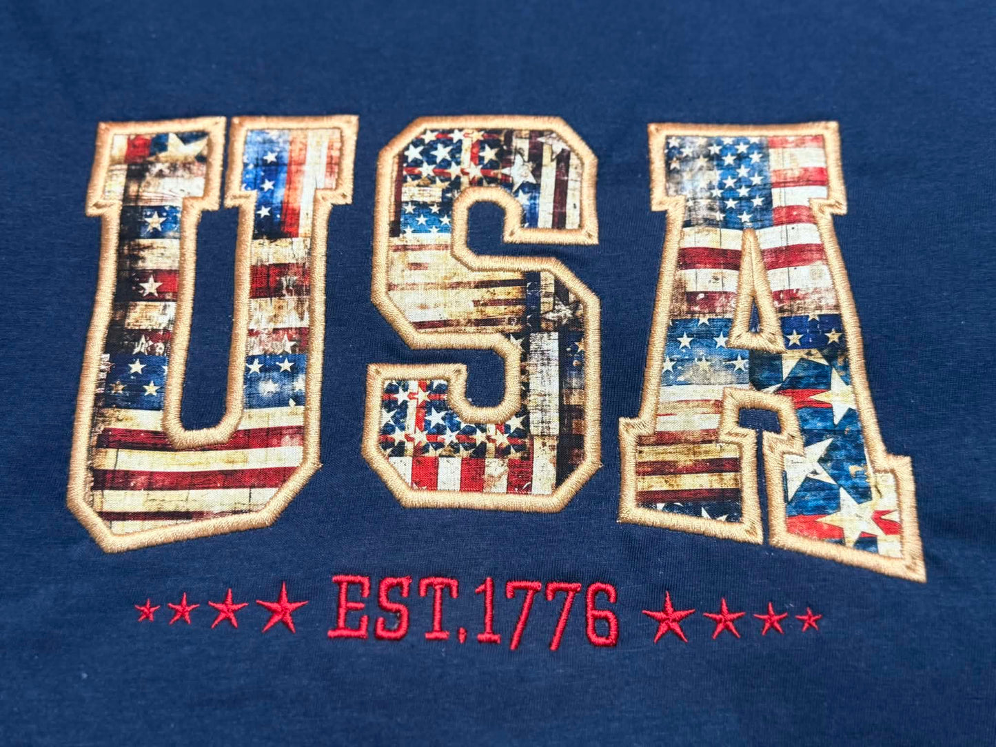 ❤️🤍💙 USA Est. 1776 Appliqué Tee