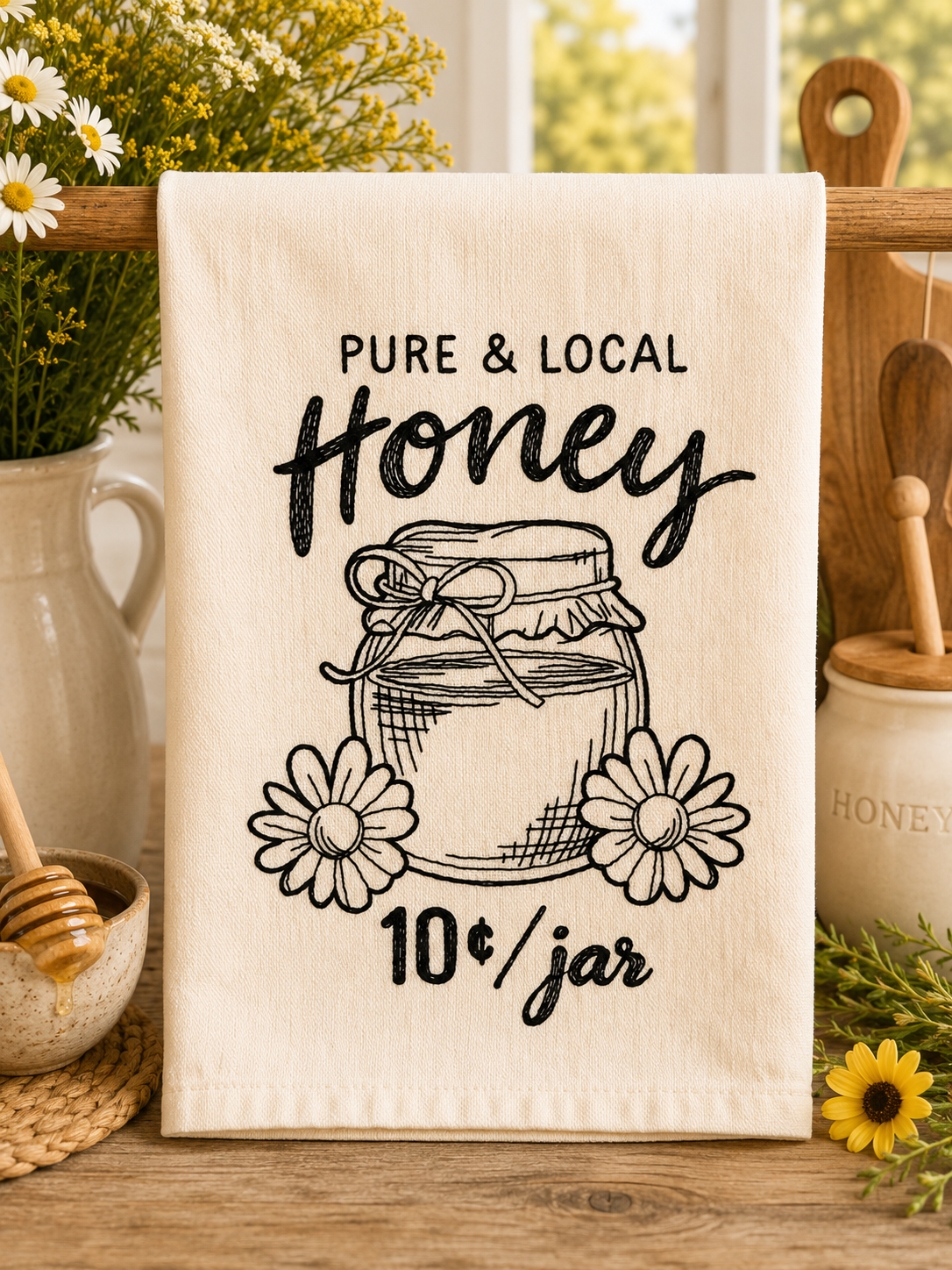 Farmhouse Market Flour Sack Kitchen Towel 🍓🌻🍯