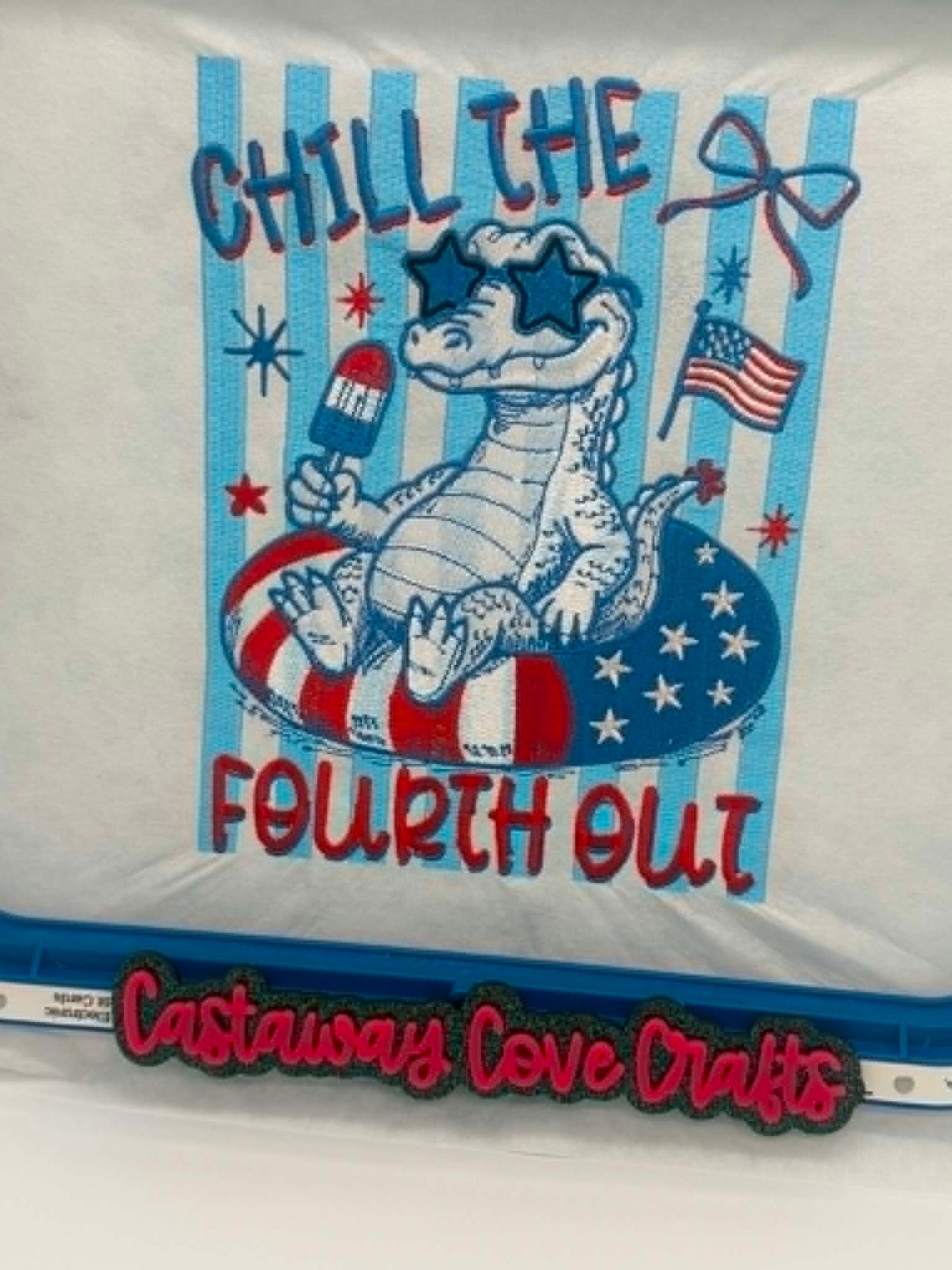 Chill the Fourth Out Embroidered Shirt ❤️🤍💙