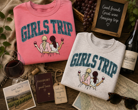 💗 Girls Trip Embroidered Appliqué Shirt 💗