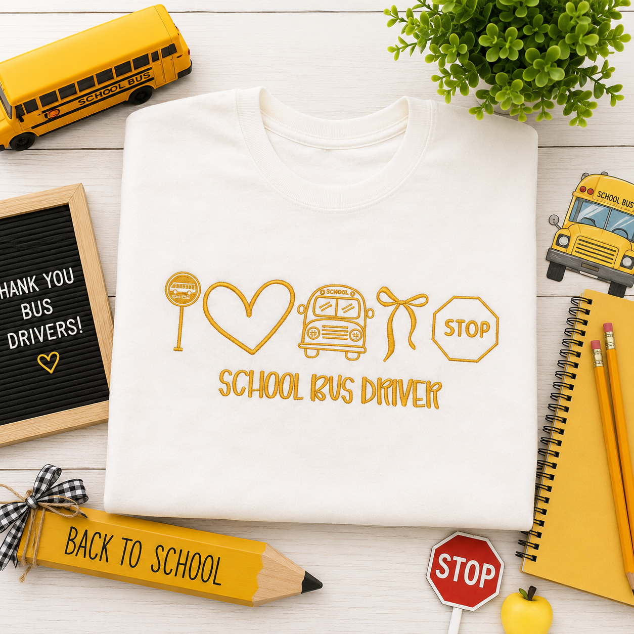 School Bus Driver Embroidered Shirt