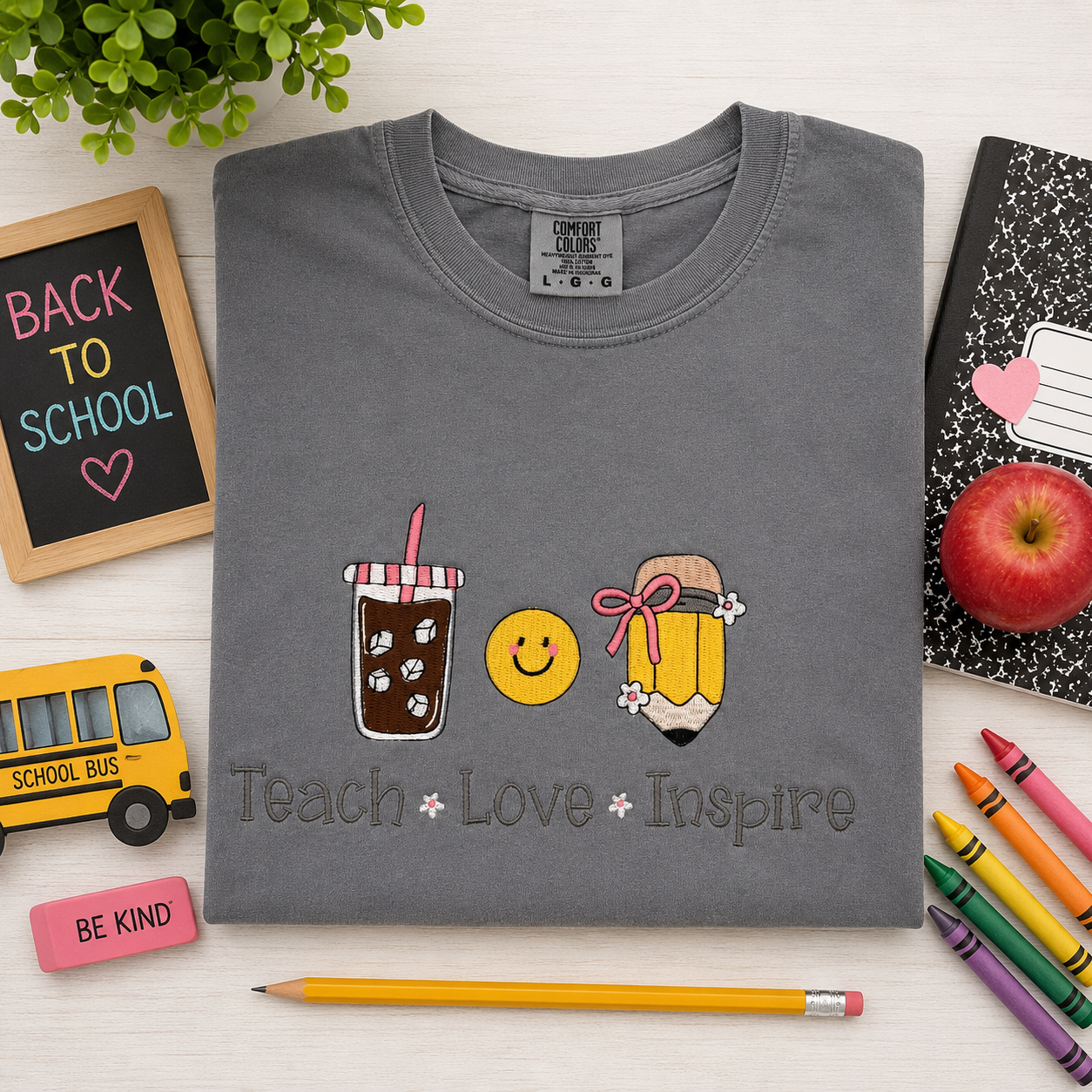 Teach • Love • Inspire Embroidered Shirt