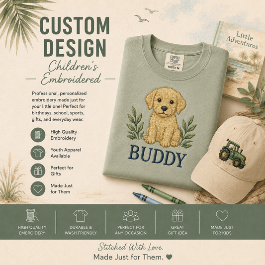 🌿 Custom Children's Embroidered Shirt