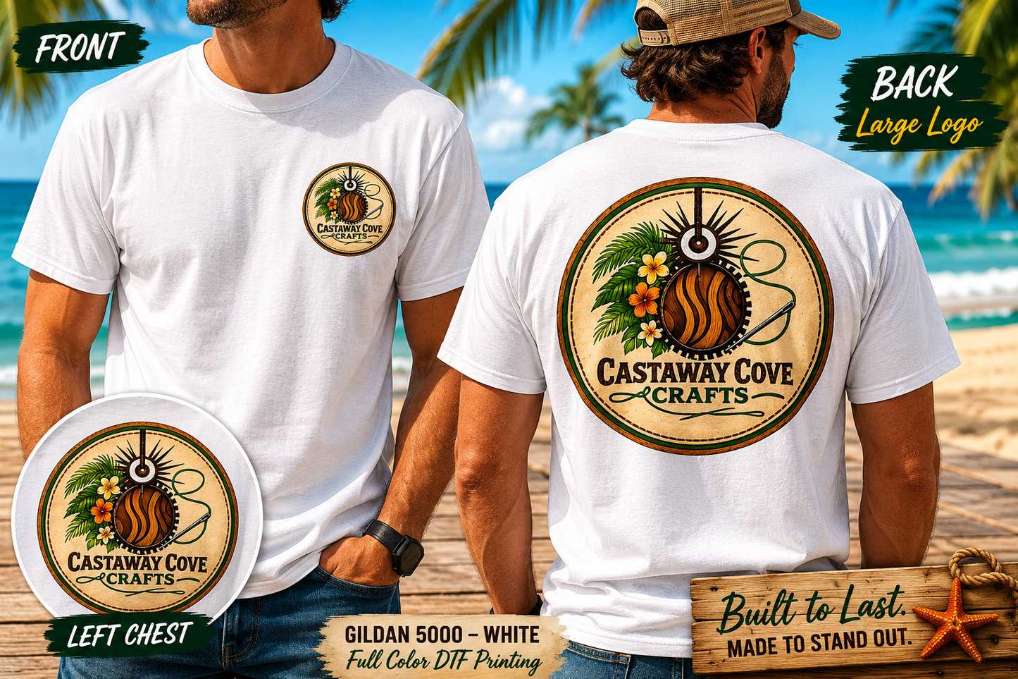 Custom DTF Printed T-Shirts | Full Color Business & Logo Apparel