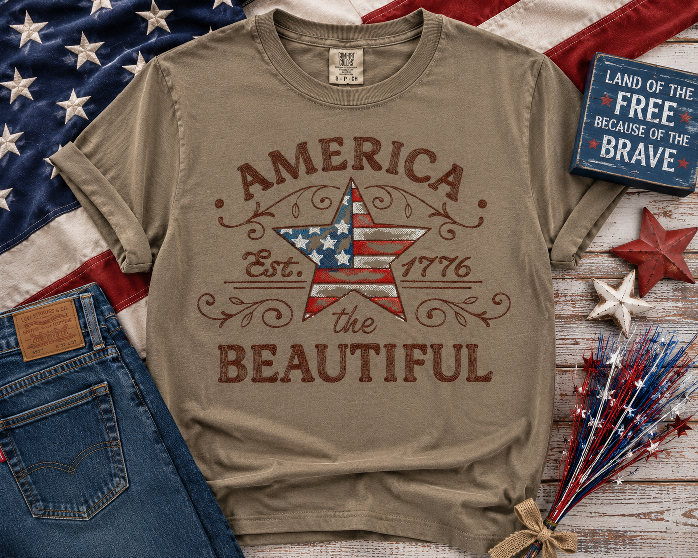 America the Beautiful Patriotic Shirt ⭐