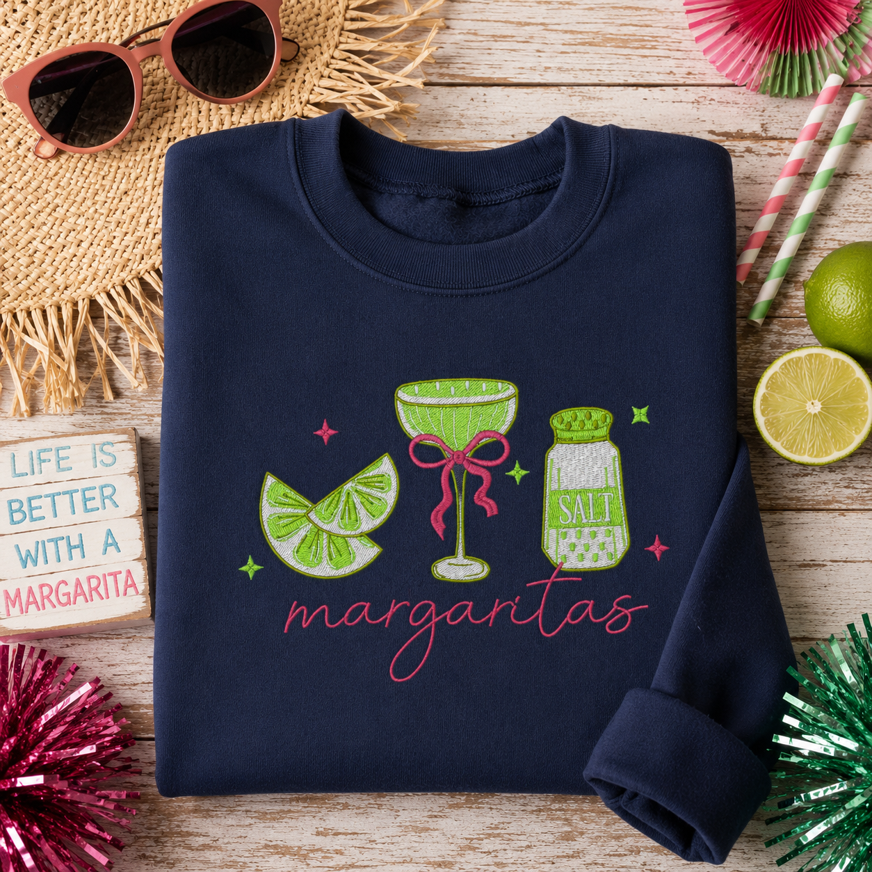 💚 Margaritas Embroidered Shirt 💚