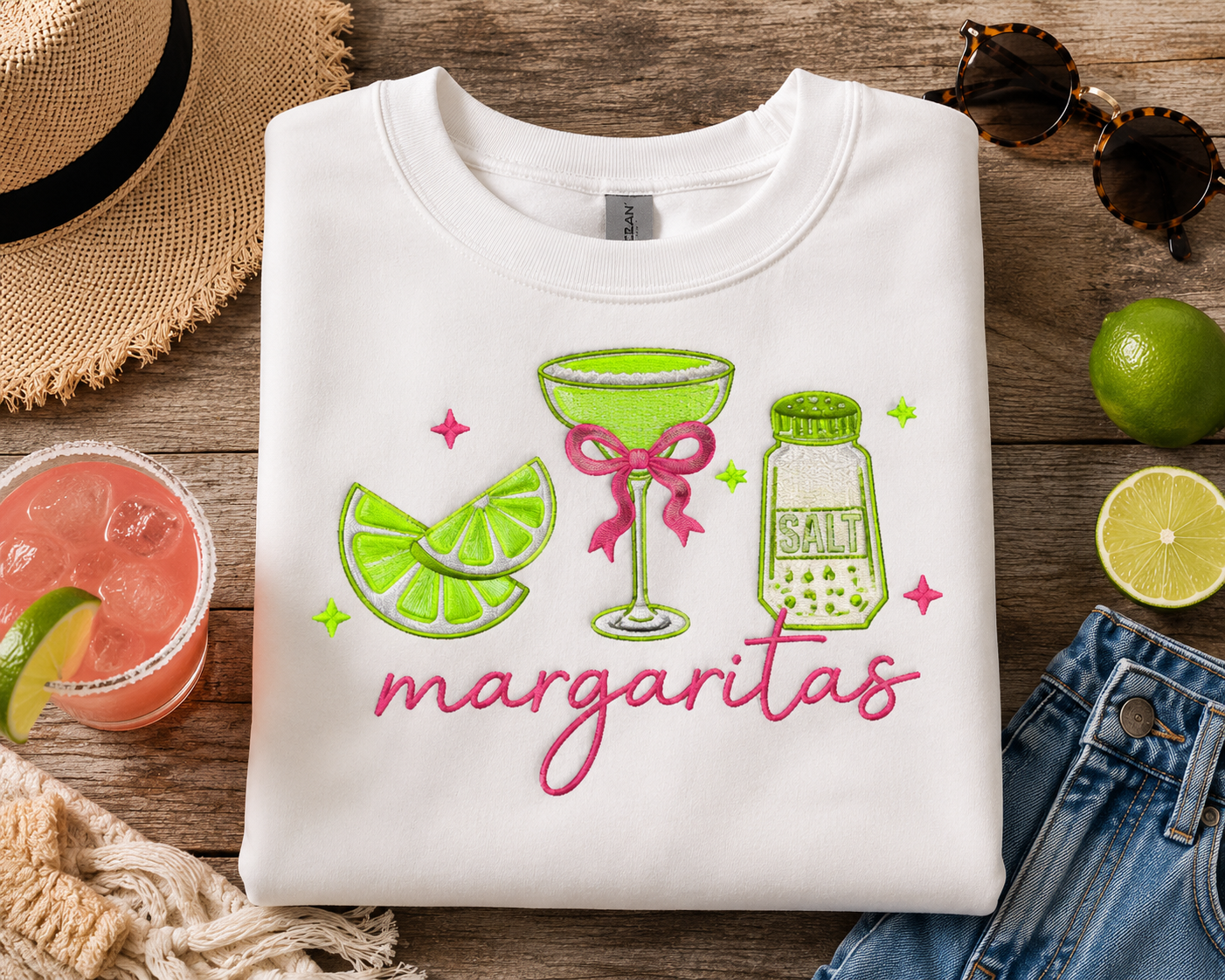 💚 Margaritas Embroidered Shirt 💚
