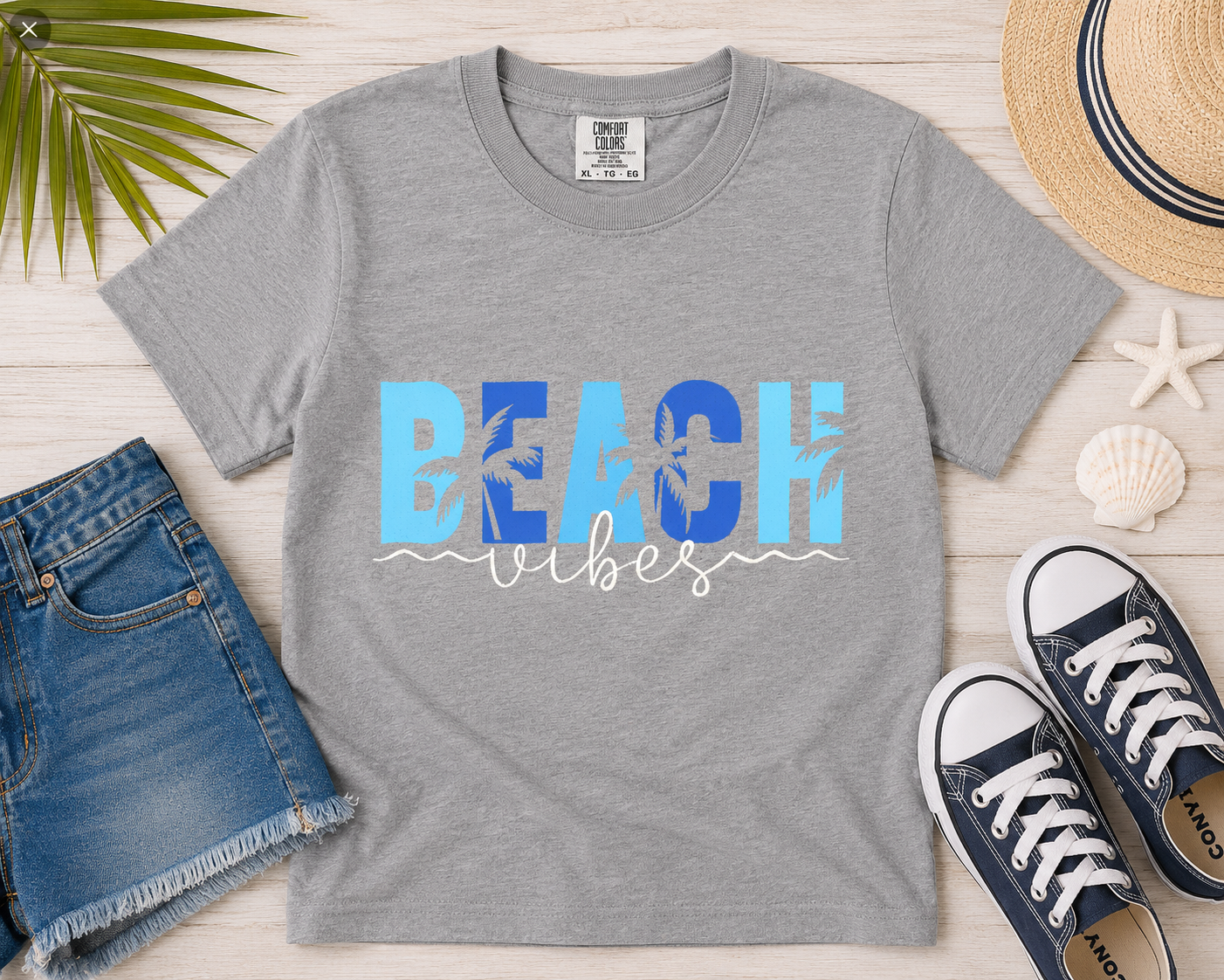 🌴 Beach Vibes Embroidered Tee 🌴