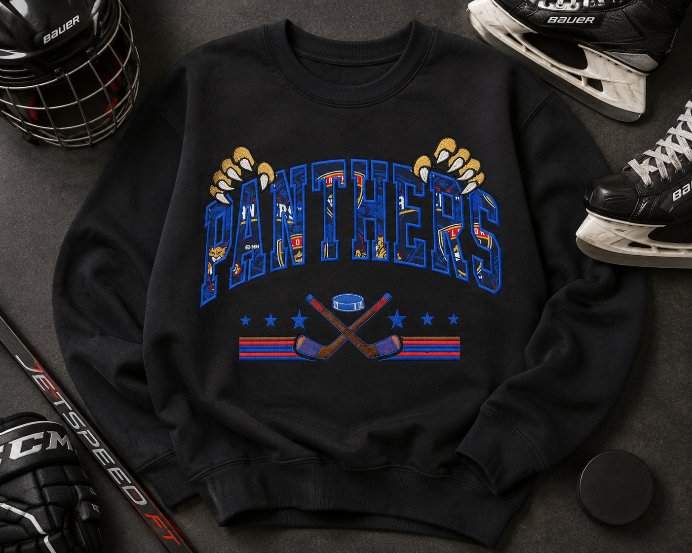 Custom Appliqué Crewneck Sweatshirt 🏒