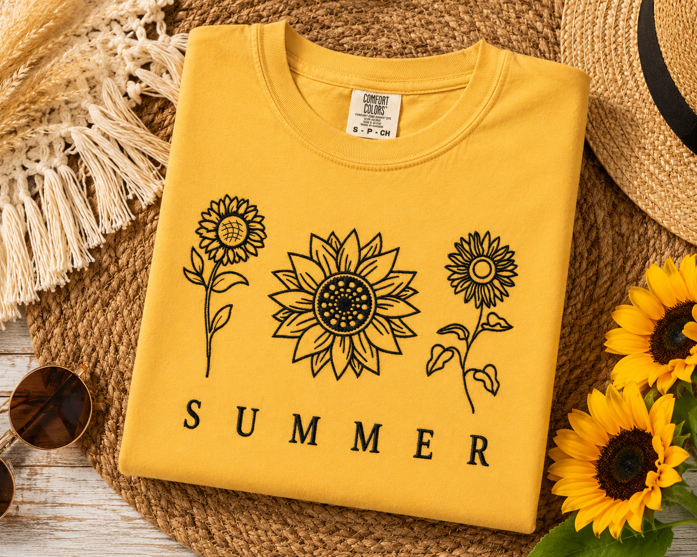 Summer Sunflower Embroidered Shirt 🌻☀️