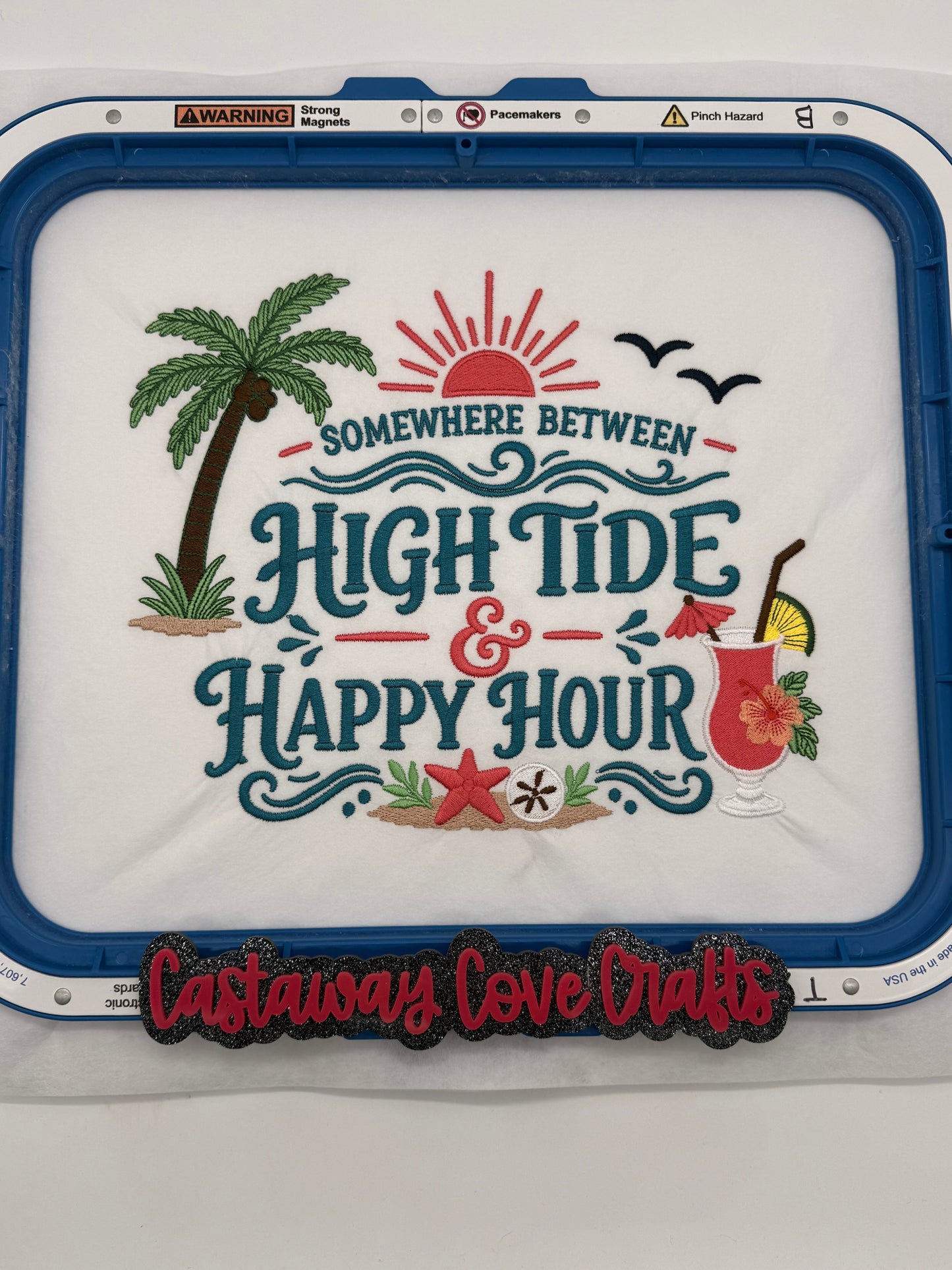 🌴✨ EXCLUSIVE COLLECTION ✨🌴  Somewhere Between High Tide & Happy Hour Embroidered Shirt