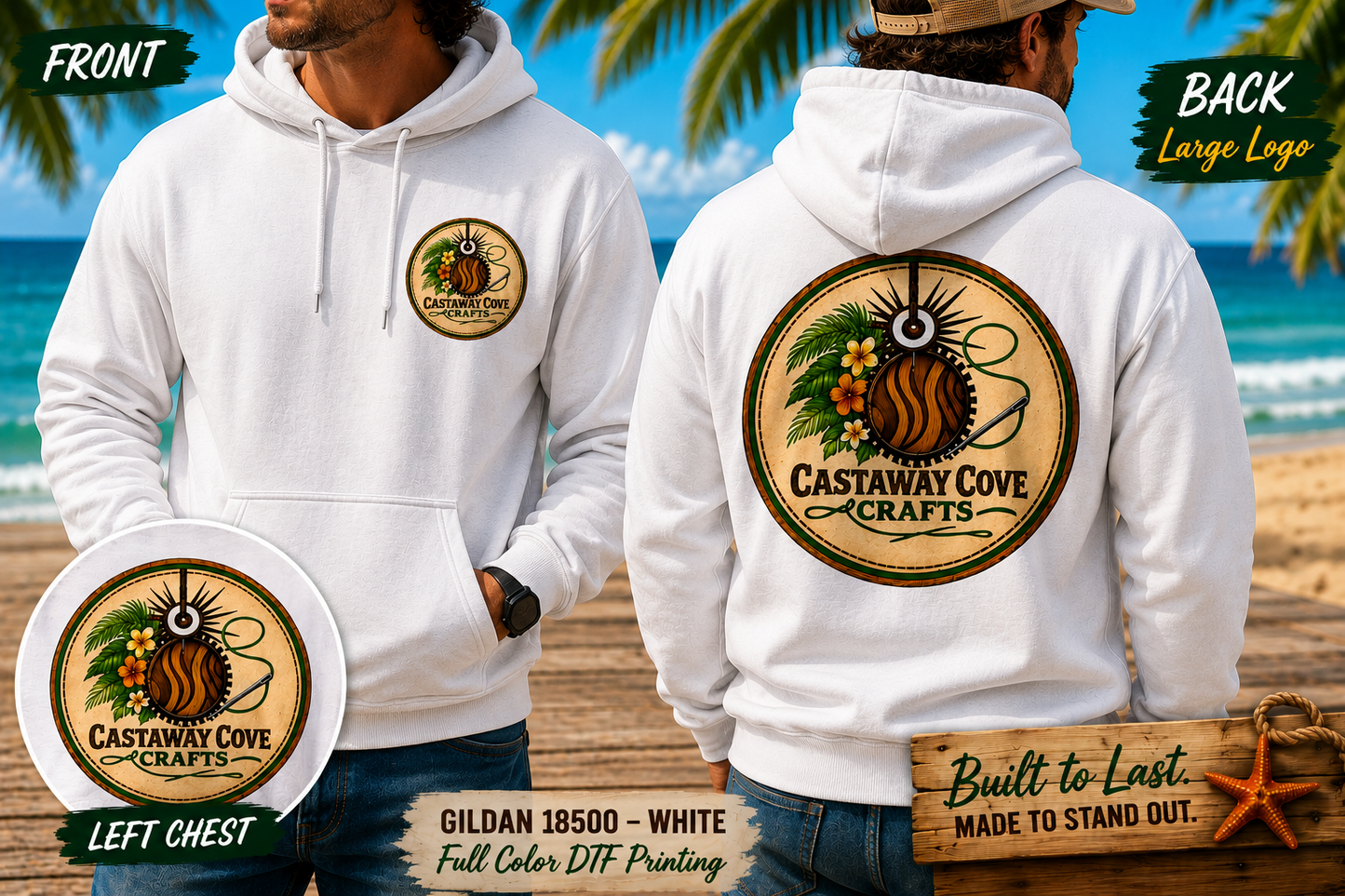 🖨️ Custom DTF Printed Hoodies| Full Color Business & Logo Apparel