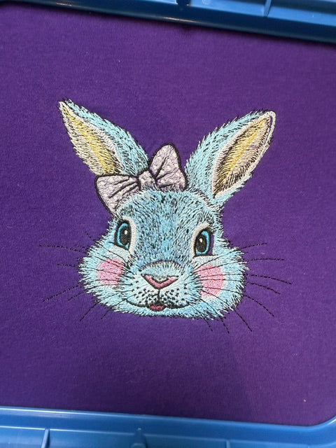 Embroidered Bunny Kids T-Shirt 🐰💜