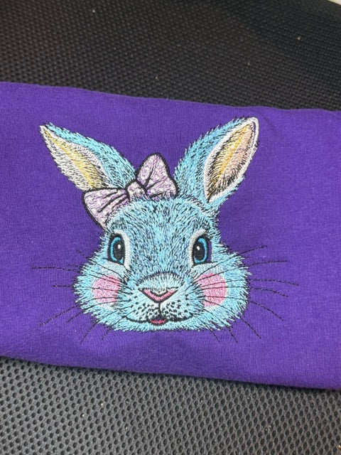 Embroidered Bunny Kids T-Shirt 🐰💜