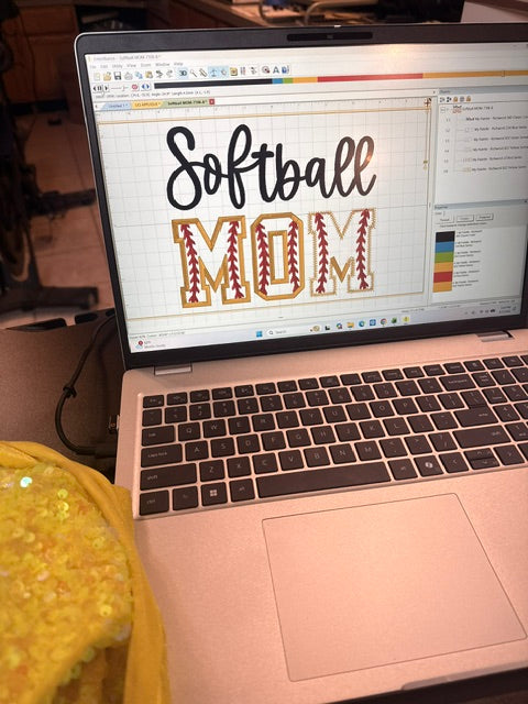 Softball Mom Sequin Appliqué Sweatshirt 🥎✨