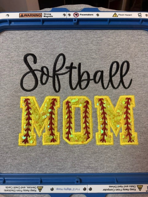 Softball Mom Sequin Appliqué Sweatshirt 🥎✨