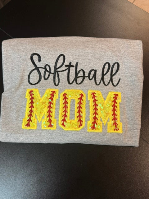 Softball Mom Sequin Appliqué Sweatshirt 🥎✨