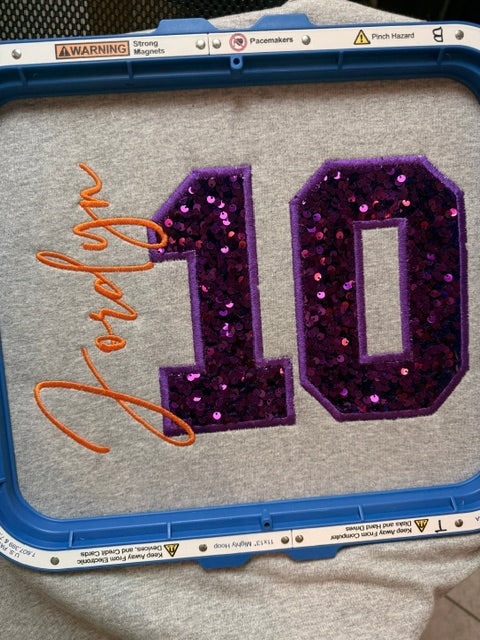 Custom Sequin Team Number Sweatshirt with Name ✨