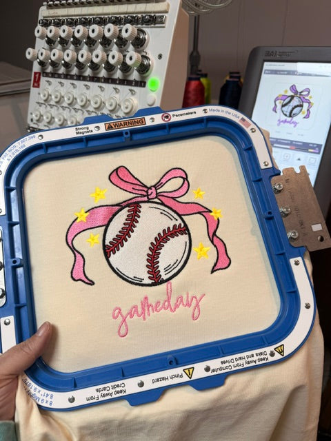 Embroidered “Game Day” Baseball T-Shirt ⚾🎀