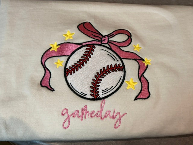 Embroidered “Game Day” Baseball T-Shirt ⚾🎀