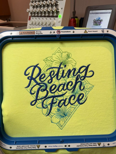 “Resting Beach Face” Embroidered T-Shirt 🌴☀️