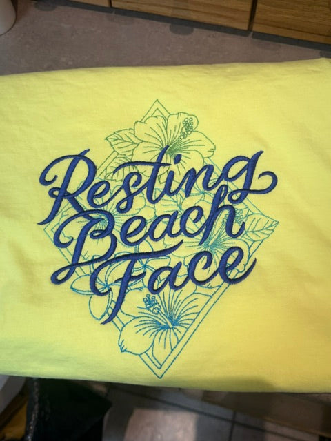 “Resting Beach Face” Embroidered T-Shirt 🌴☀️