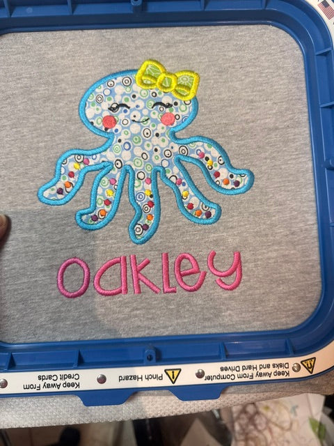 Personalized Octopus Appliqué Kids T-Shirt 💖🐙