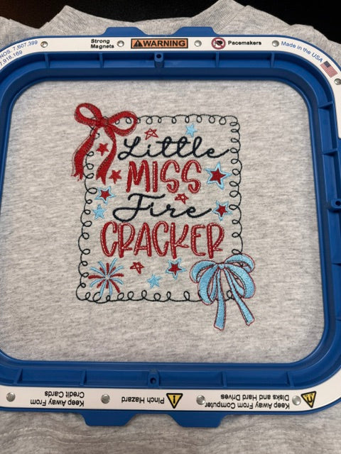 “Little Miss Firecracker” Kids Embroidered T-Shirt✨