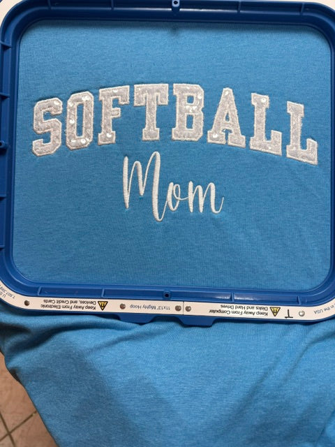 Softball Mom Embroidered T-Shirt
