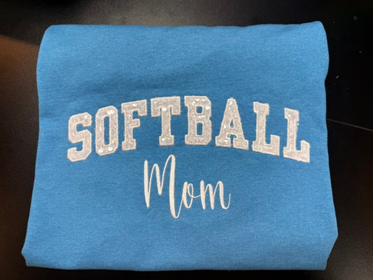 Softball Mom Embroidered T-Shirt
