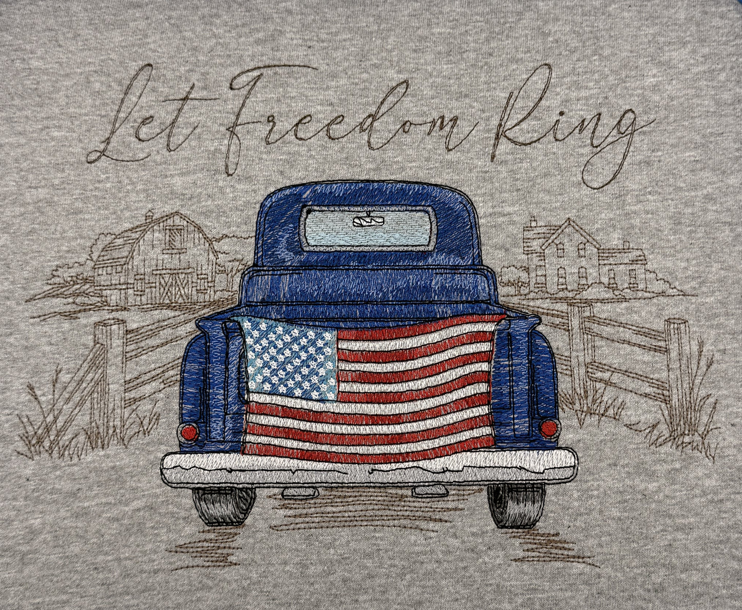 Let Freedom Ring Patriotic Truck Shirt ❤️🤍💙✨