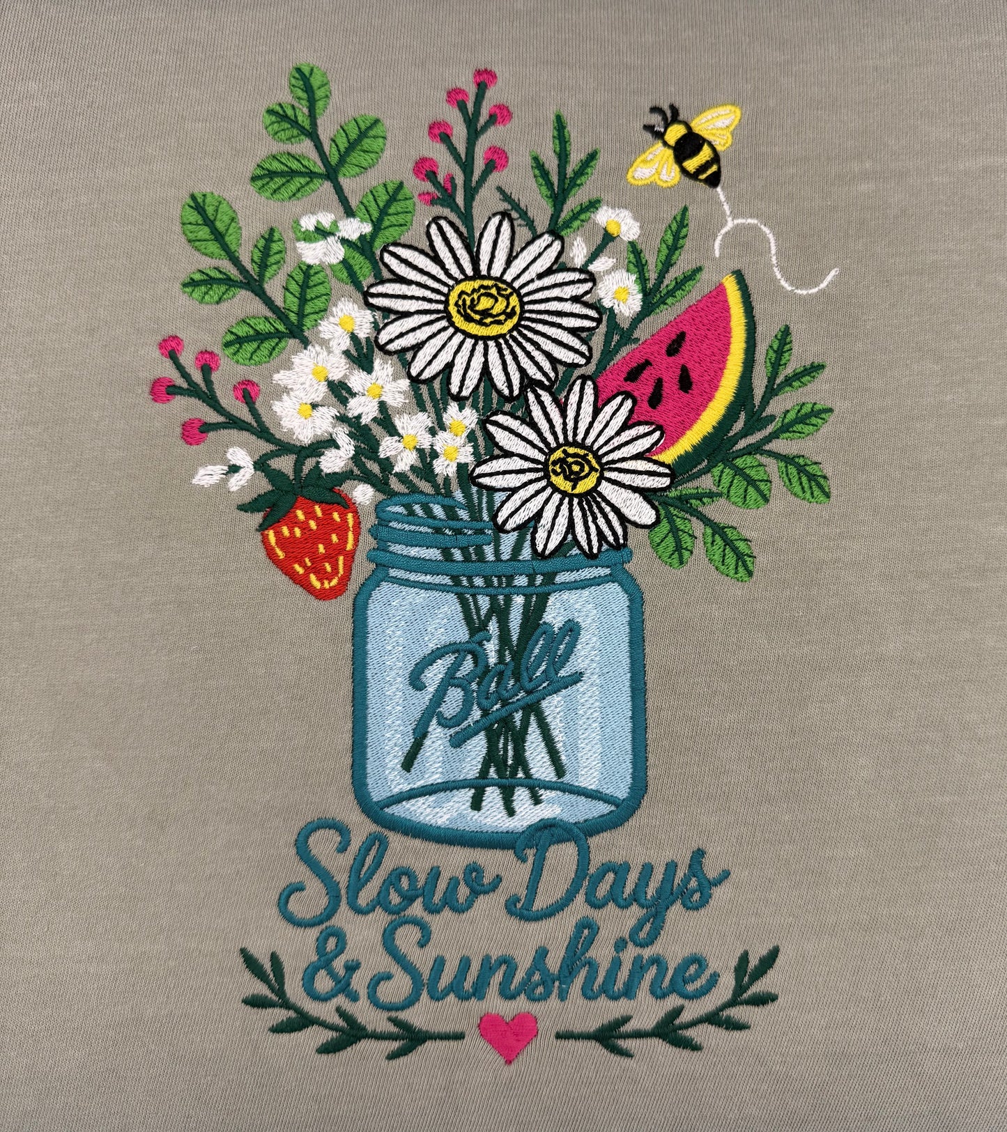 Slow Days & Sunshine – Exclusive Embroidered Tee ☀️🍉🐝