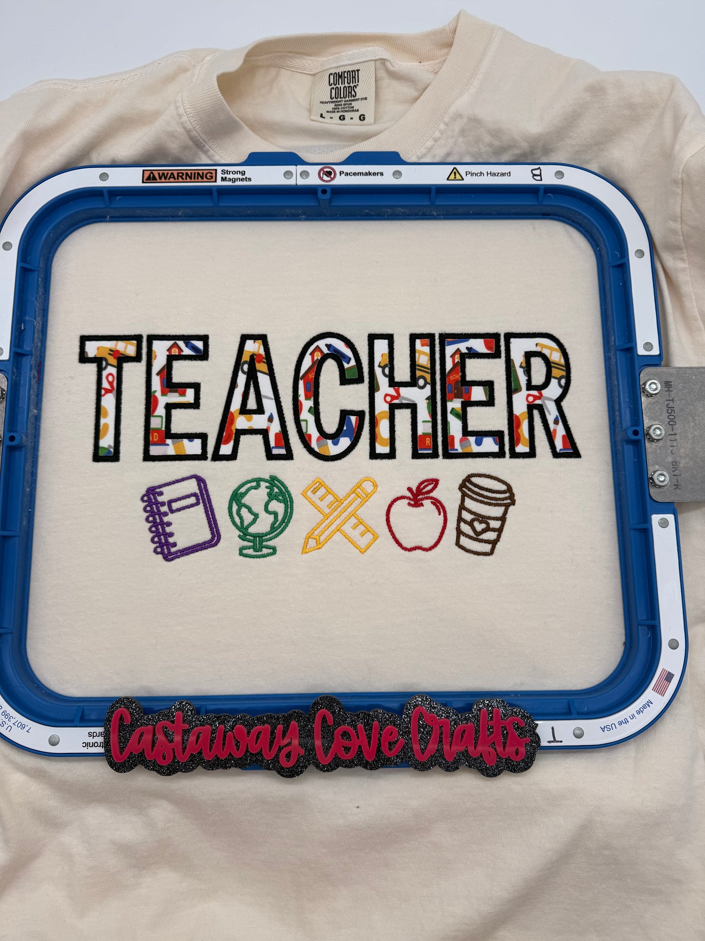 🍎 Teacher Appliqué & Embroidered Sweatshirt ✏️📚